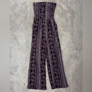 Elegant Purple Paisley Jumpsuit